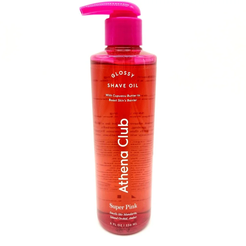 Athena Club‎ Glossy Shave Oil Super Pink 8oz Hydrating Shaving Oil